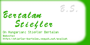 bertalan stiefler business card